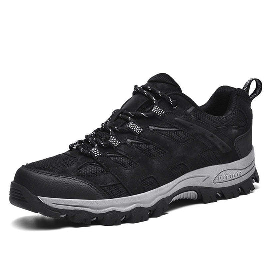 Men's Outdoor Hiking Shoes β Breathable Waterproof Low-Cut Walking Shoes with Non-Slip Traction, Abrasion-Proof Build & Orthopedic Wide Toe Arch Support