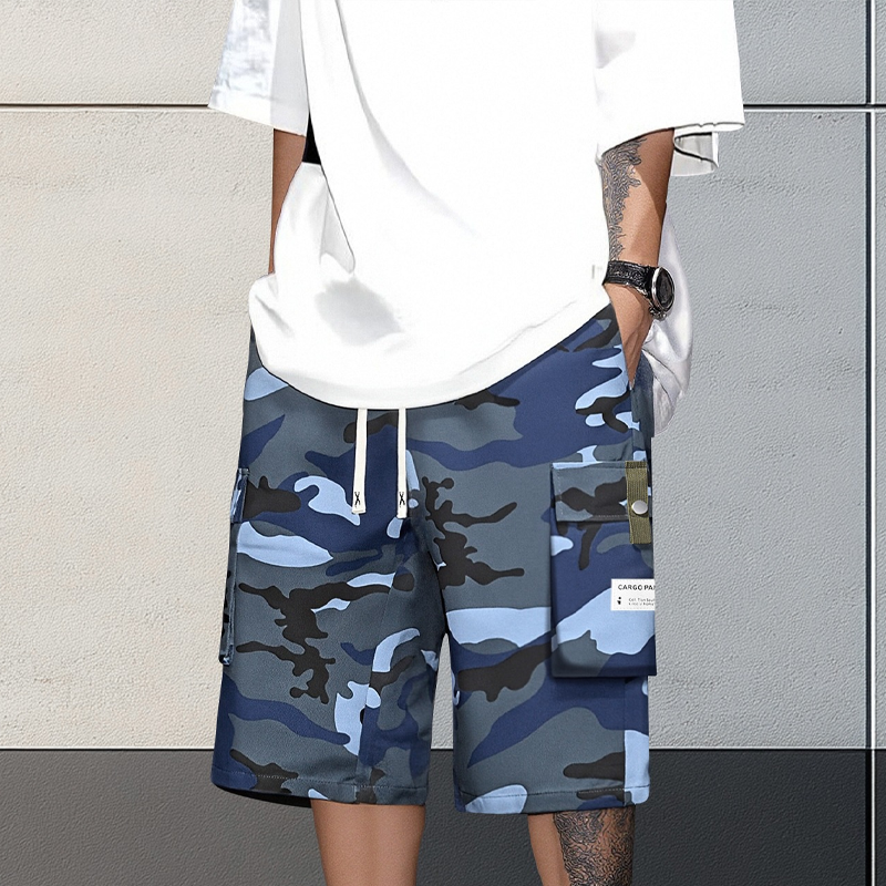 🔥New arrival Sale🔥Men's Camo Cargo Shorts with Drawstring Waist
