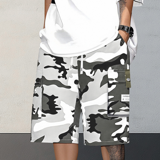 🔥New arrival Sale🔥Men's Camo Cargo Shorts with Drawstring Waist