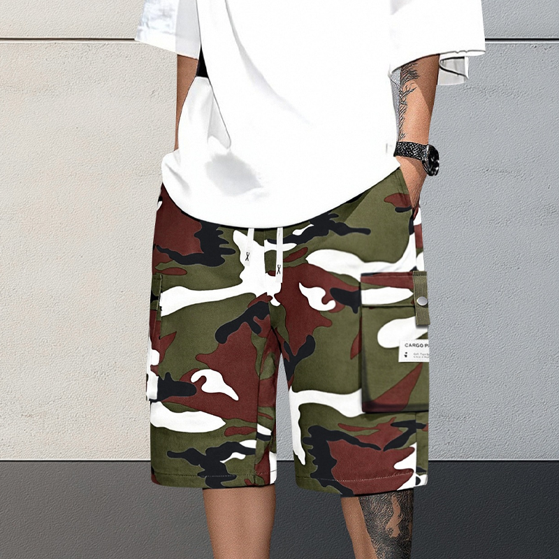 🔥New arrival Sale🔥Men's Camo Cargo Shorts with Drawstring Waist