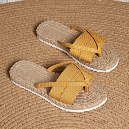 Boho-Chic Cross Strap Sandals