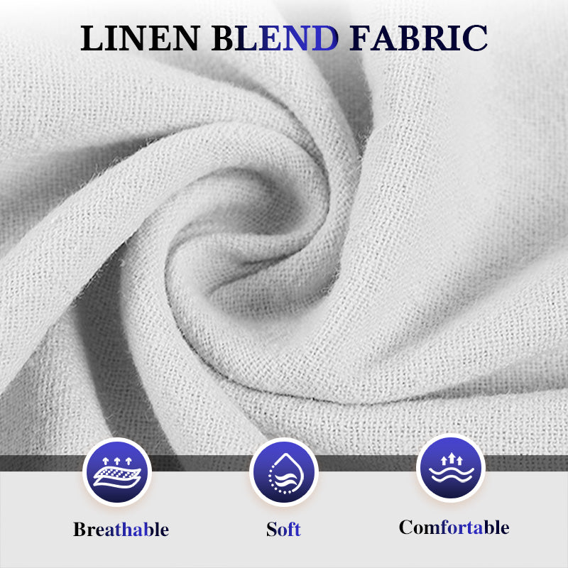 Men's Elastic Drawstring Solid Cotton Linen Shorts