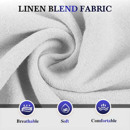 Men's Elastic Drawstring Solid Cotton Linen Shorts