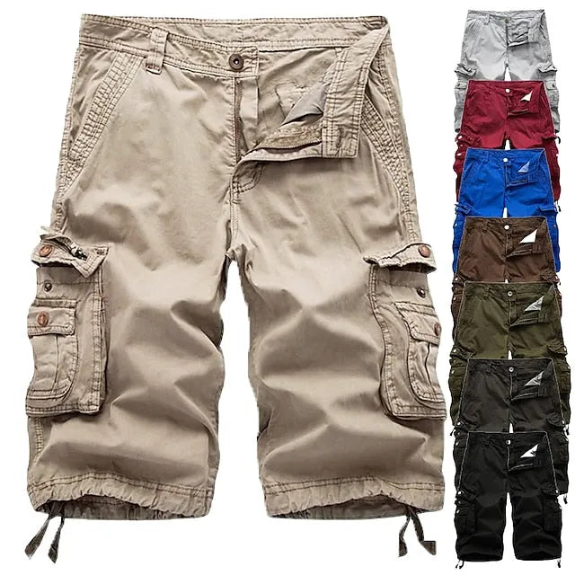Men's Cargo Shorts Multi Pockets Twill Cargo Shorts